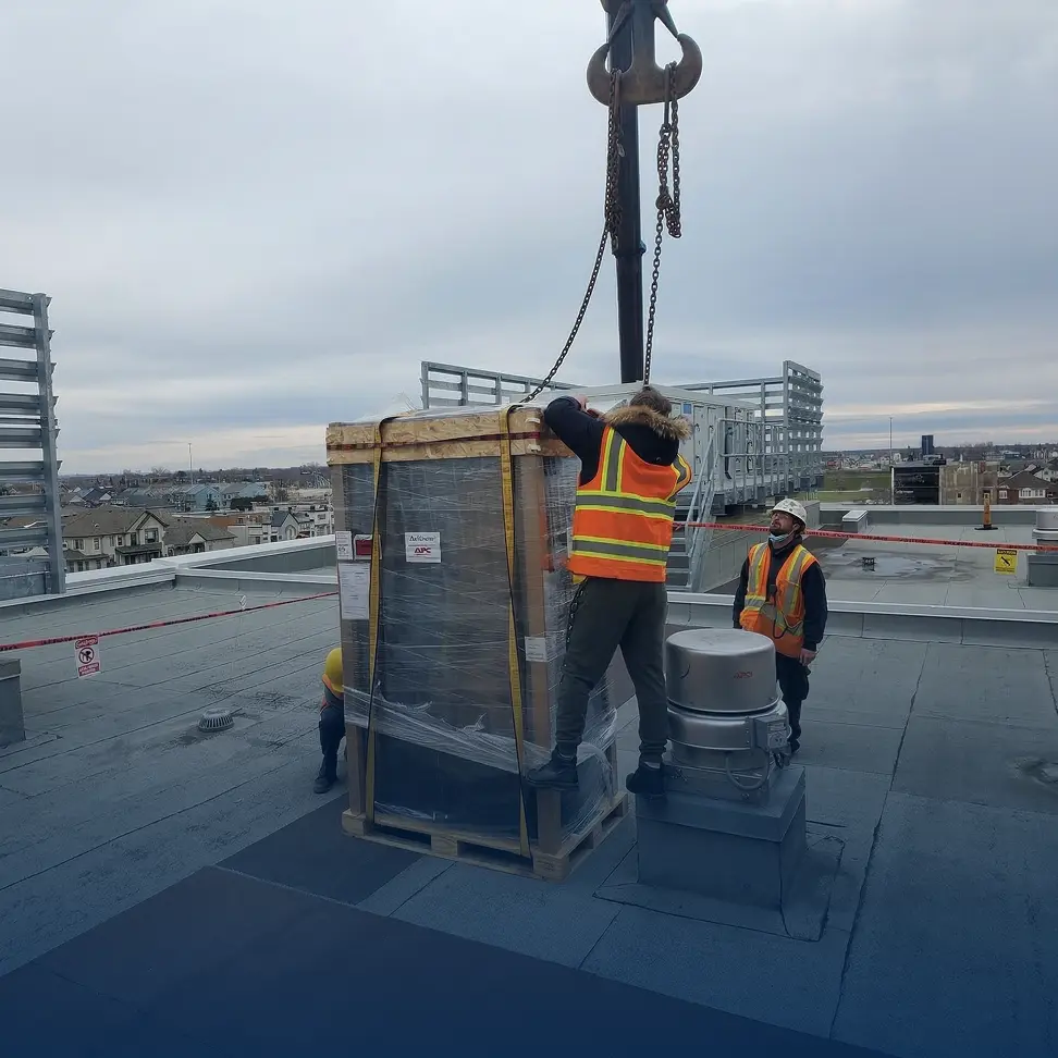 AKA Moving hoisting a heavy item through a window during a Montreal residential move