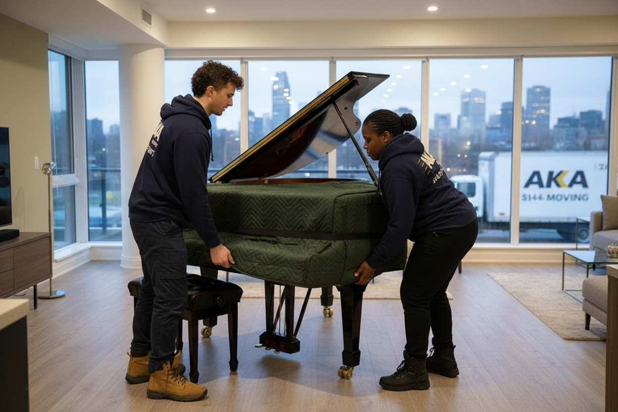 AKA Moving delivering premium goods to a Montreal luxury condo