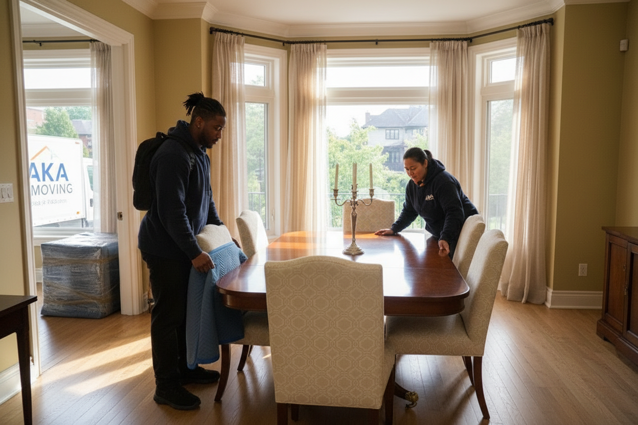 AKA Moving white glove delivery to a Westmount luxury residence