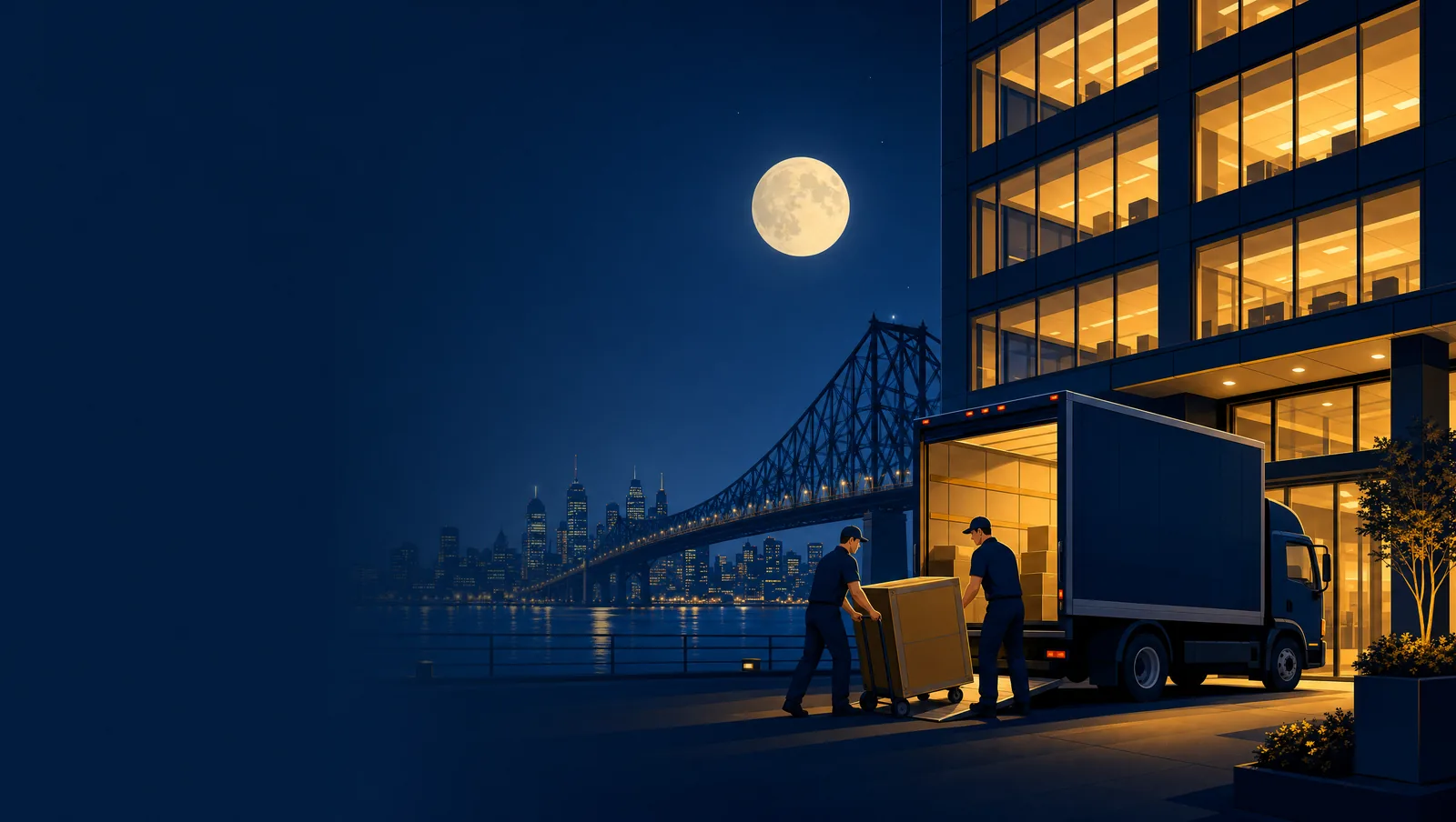 Night illustration of the Jacques Cartier bridge